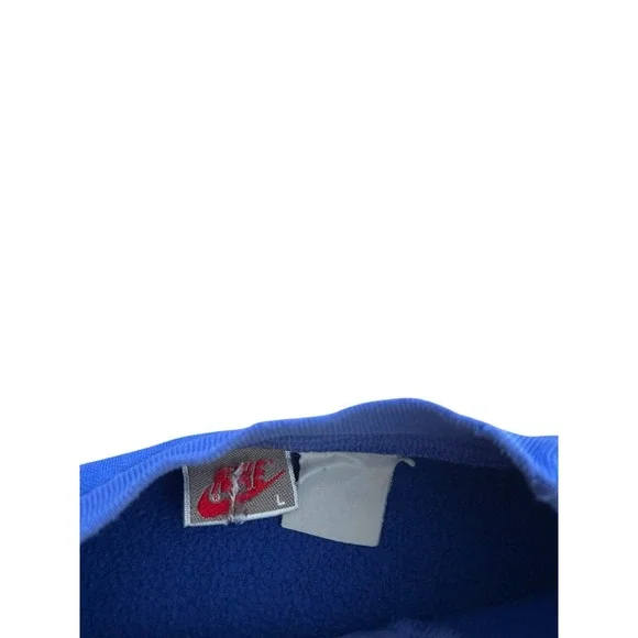 NIKE AIR - Vtg 80s Navy Blue Center Swoosh Crewneck Embroidered Sweatshirt L - Picture 5 of 11